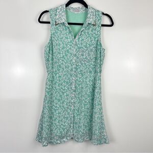 Lucca Couture 90's Y2K Floral Print Sleeveless Button Front Dress Size Small